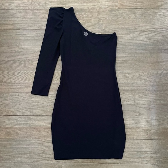 Colcci Women's Black One Shoulder Beaded Cocktail Dress Size Small - Picture 4 of 8